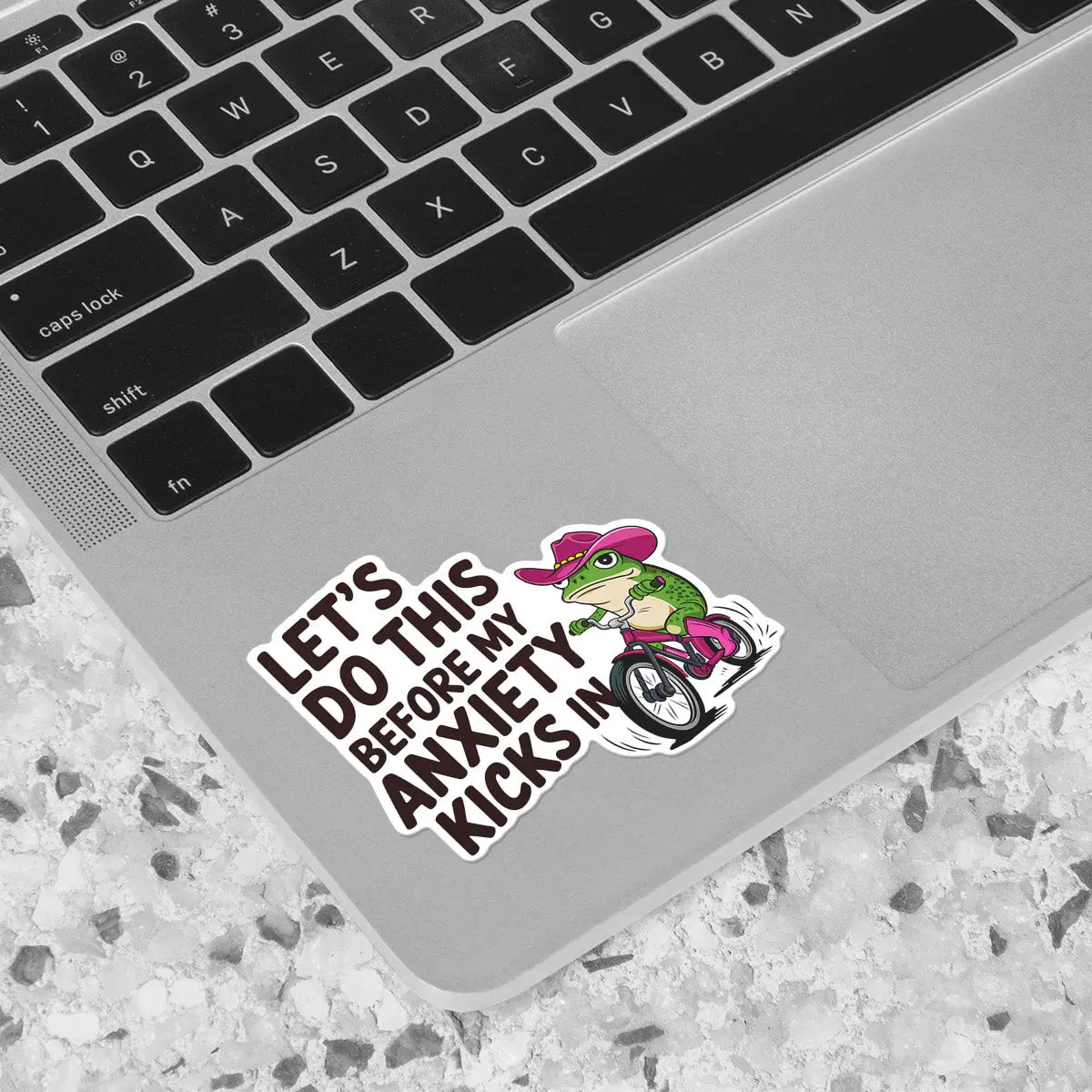 Anxiety Frog Riding Bike Sticker