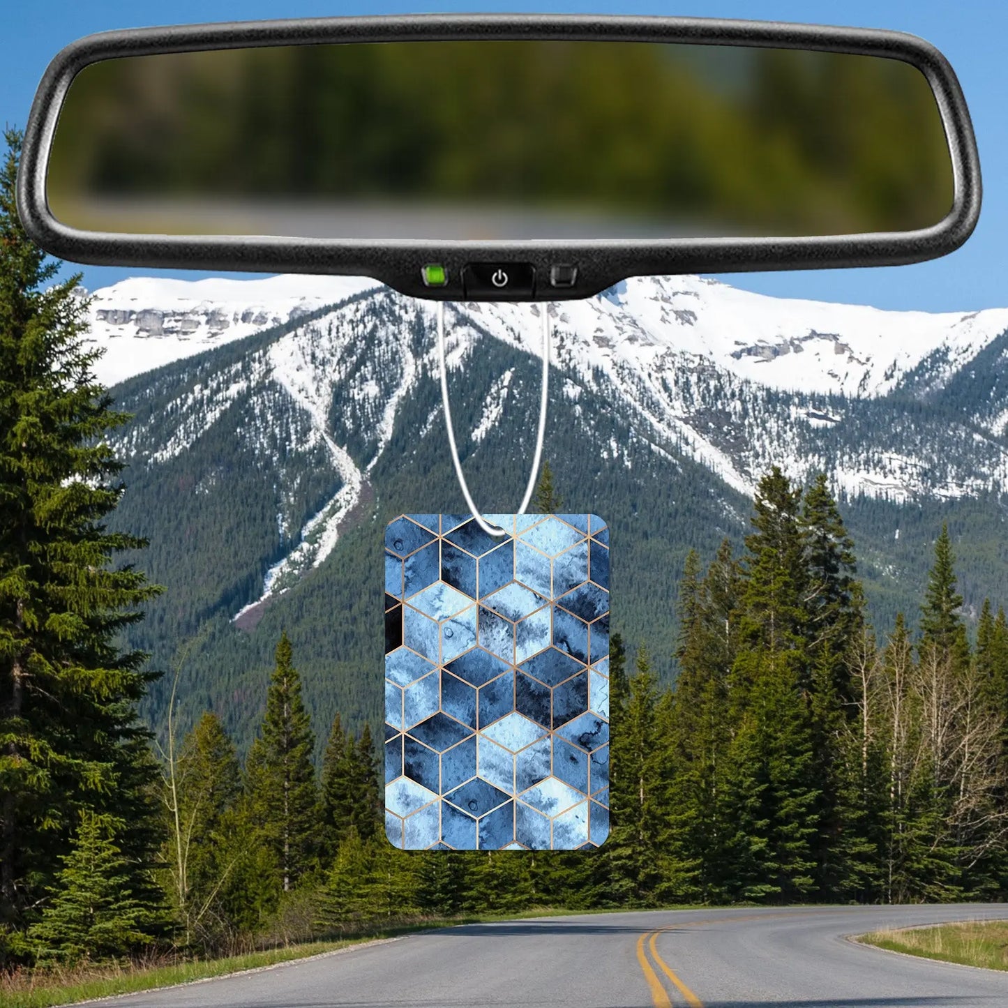 Blue Geometric Hexagon Pattern Air Freshener