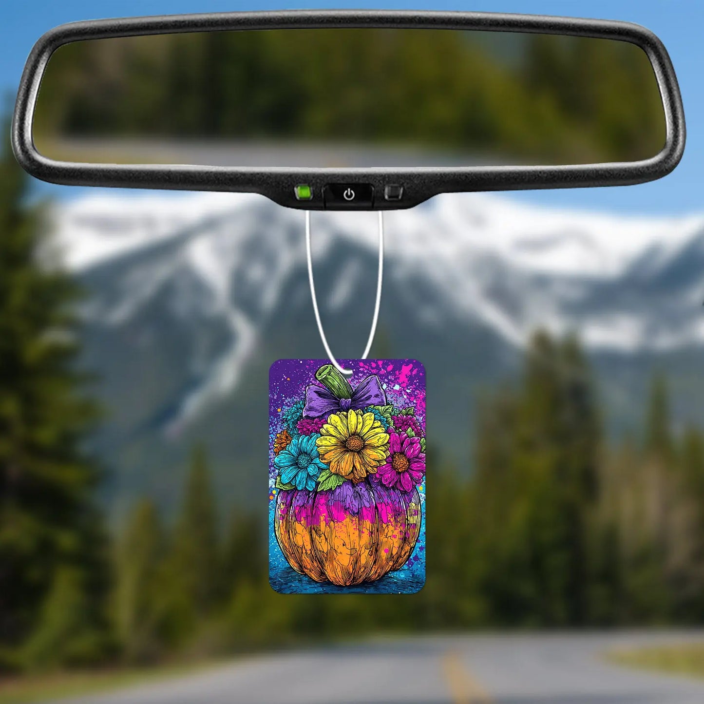 Colorful Floral Pumpkin Air Freshener