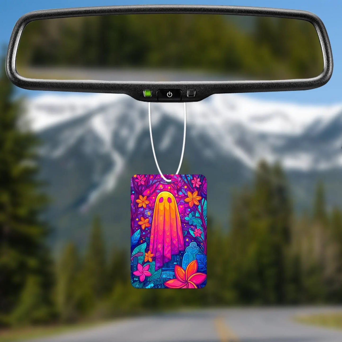 Colorful Ghost in Floral Forest Air Freshener