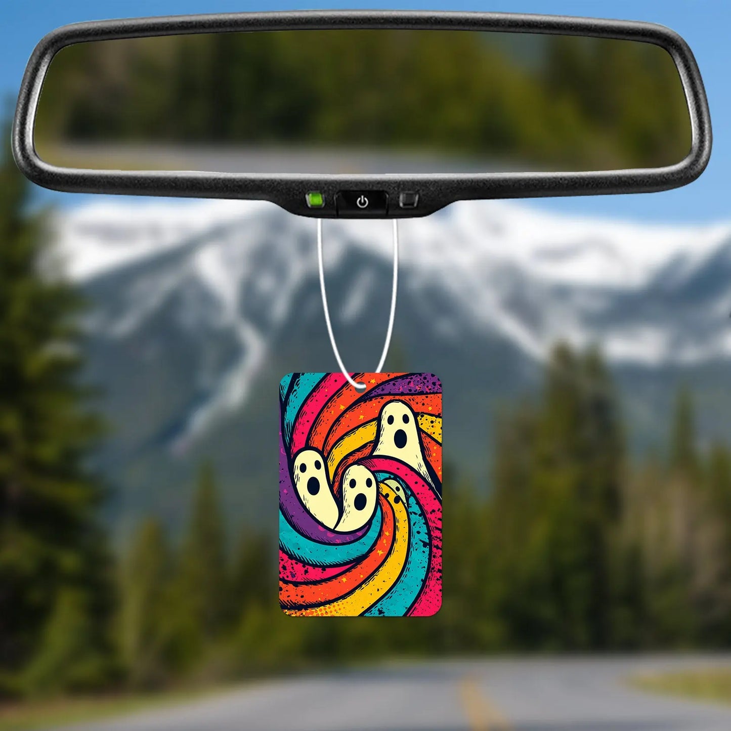 Colorful Ghosts in a Rainbow Swirl Air Freshener