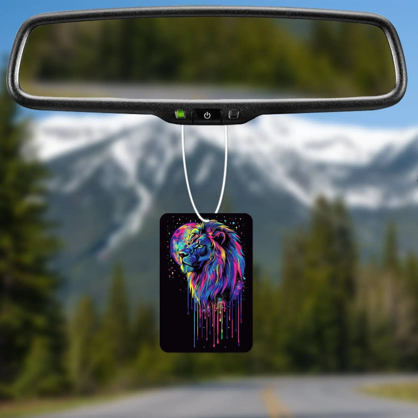 Colorful Lion with Cosmic Background Air Freshener