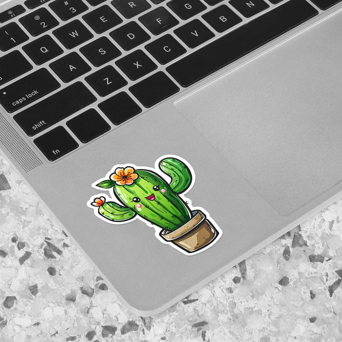 Cute Cactus with Flower Sticker