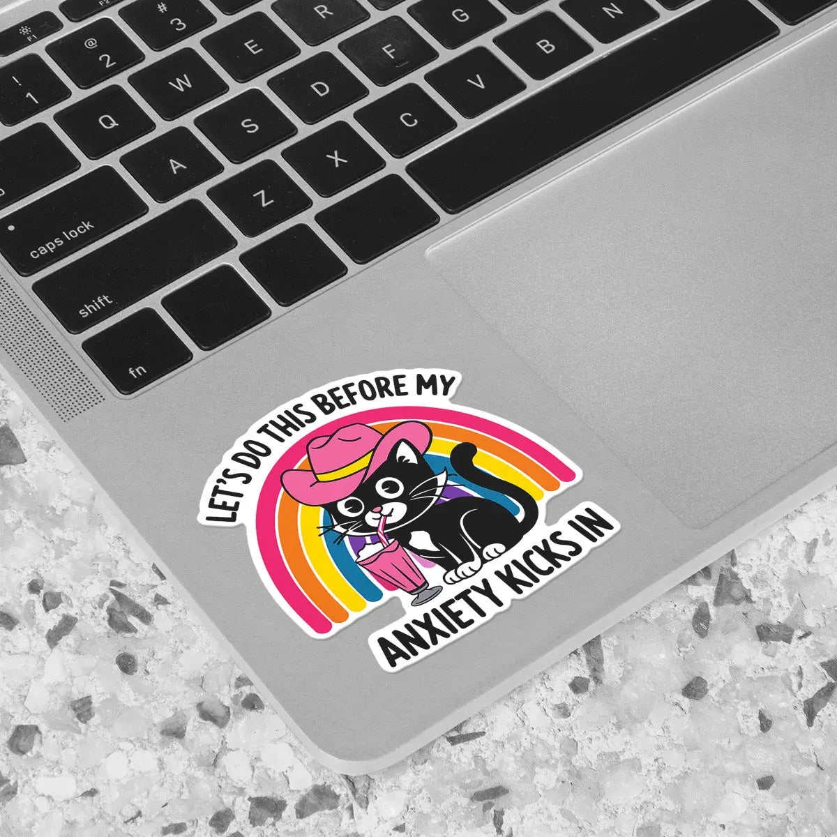 Cute Cat with Pink Hat and Milkshake Sticker