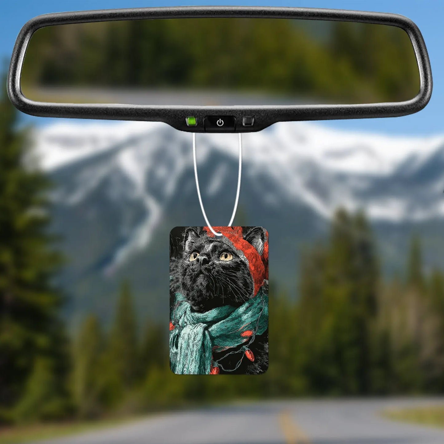 Festive Cat in Scarf and Hat Air Freshener