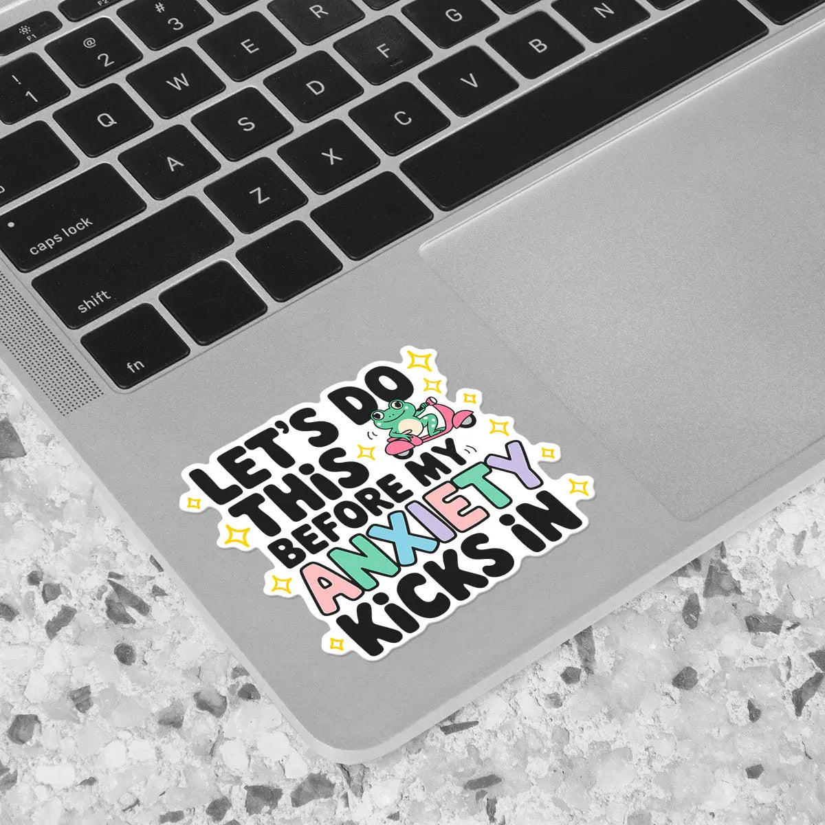 Frog on Scooter Anxiety Quote Sticker