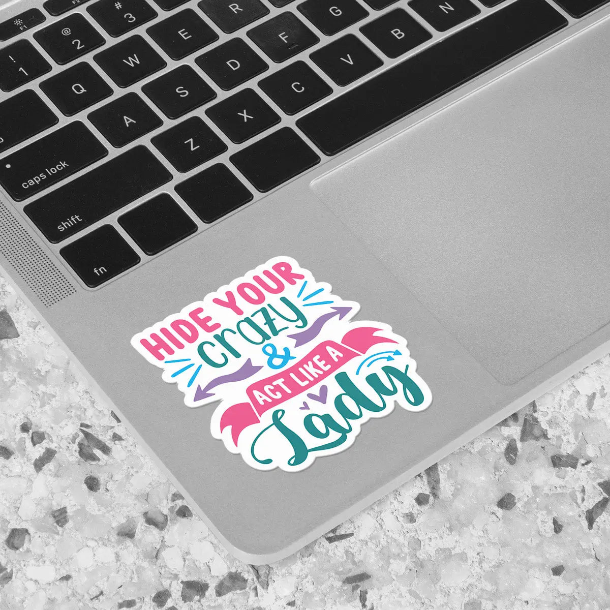 Hide Your Crazy & Act Like A Lady Sticker