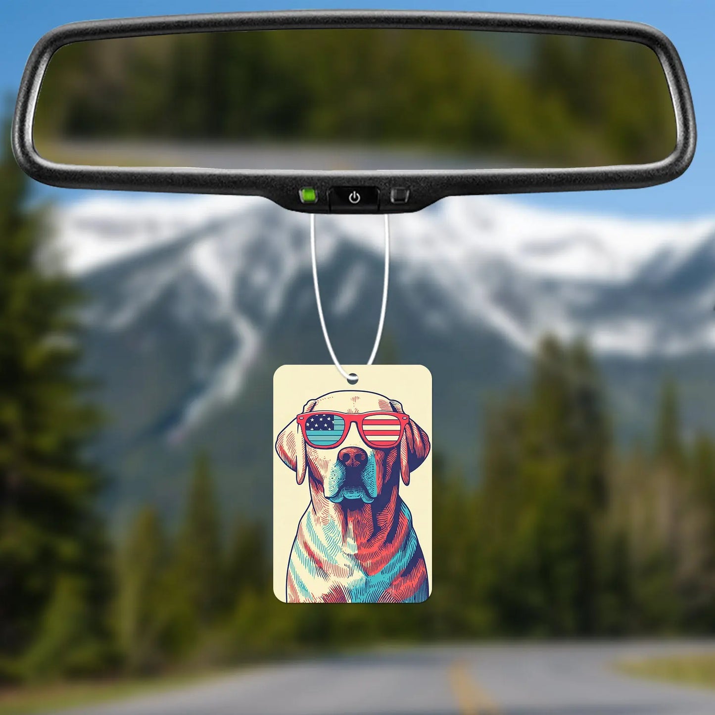 Patriotic Dog in Sunglasses Air Freshener