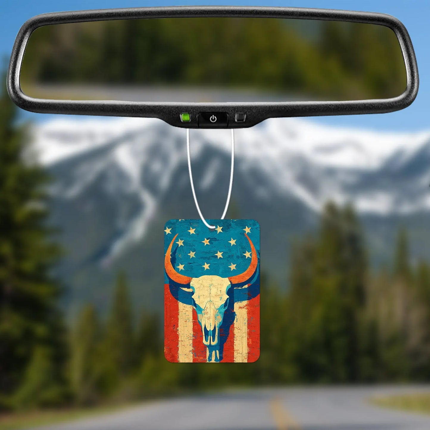 Rustic Bull Skull American Flag Art Print Air Freshener
