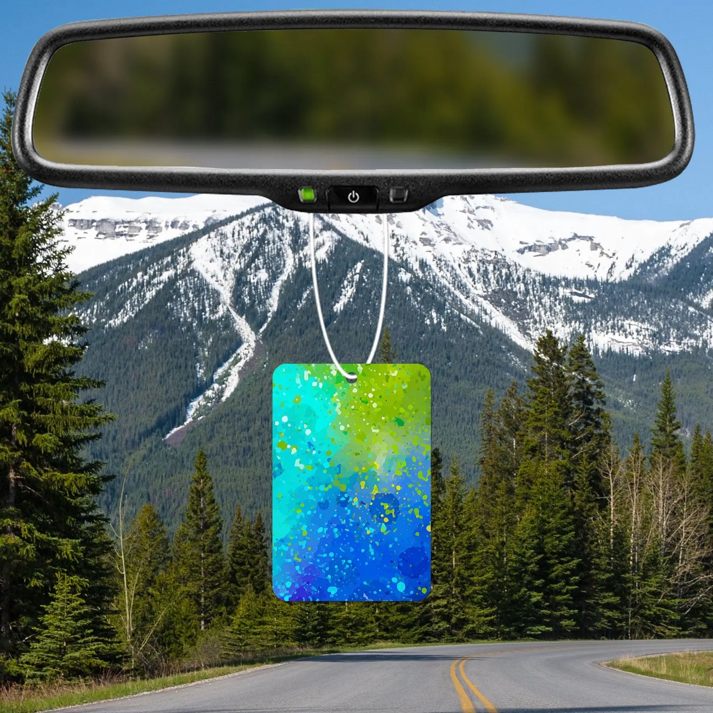 Vibrant Blue and Green Abstract Air Freshener