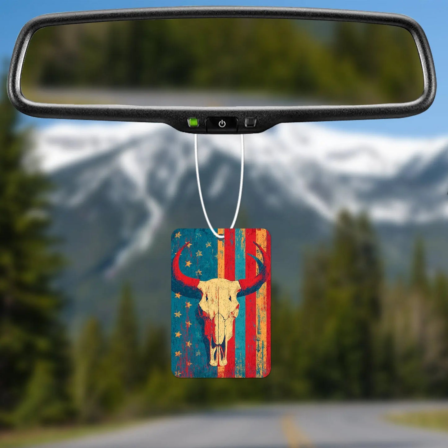 Vintage Bull Skull on Striped Background Air Freshener
