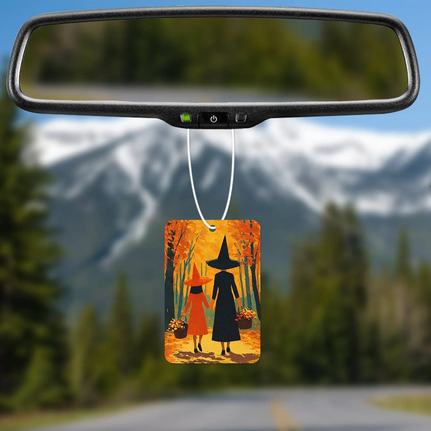 Witch and Girl in Autumn Forest Art Print Air Freshener