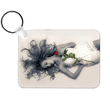 Rectangle Landscape 2-Sided Key Ring Tag - 2.25" x 1.6" x .030" Aluminum - Instafreshener