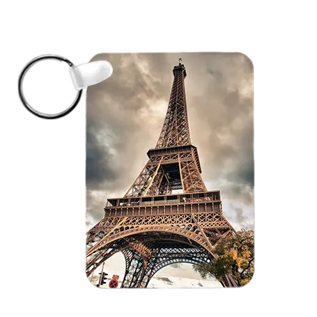 Rectangle Portrait 2-Sided Key Ring Tag - 1.6" x 2.25" x .030" Aluminum - Instafreshener