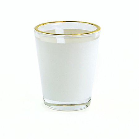 1.5oz Glass Shot Glass w Gold Rim - Instafreshener