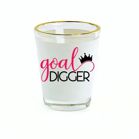 1.5oz Glass Shot Glass w Gold Rim - Instafreshener