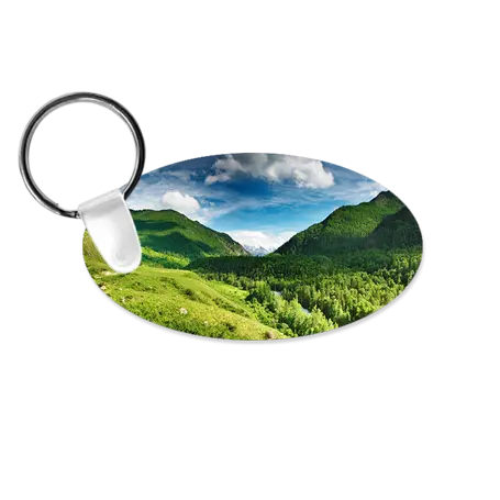 Oval 2-Sided Key Ring Tag - 2.5" x 1.375" x .030" Aluminum - Instafreshener