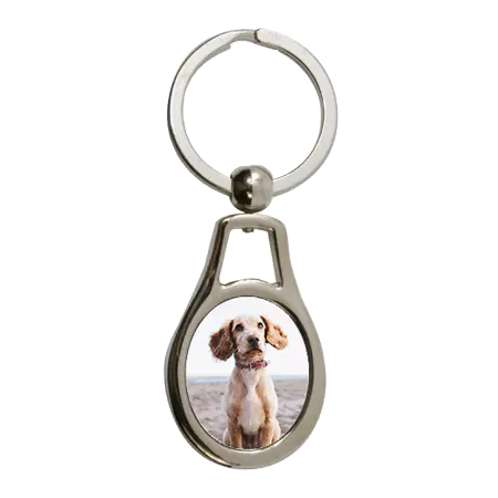 Oval Metal Key Ring Tag - 1.3" x 2.3" - Instafreshener