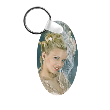 Oval 2-Sided Key Ring Tag - 1.375" x 2.5" x .030" Aluminum - Instafreshener