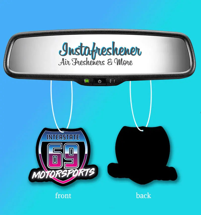 Promotional Car Air Fresheners - Custom Shape With Your Logo Instafreshener - Custom Cut Air Freshener
