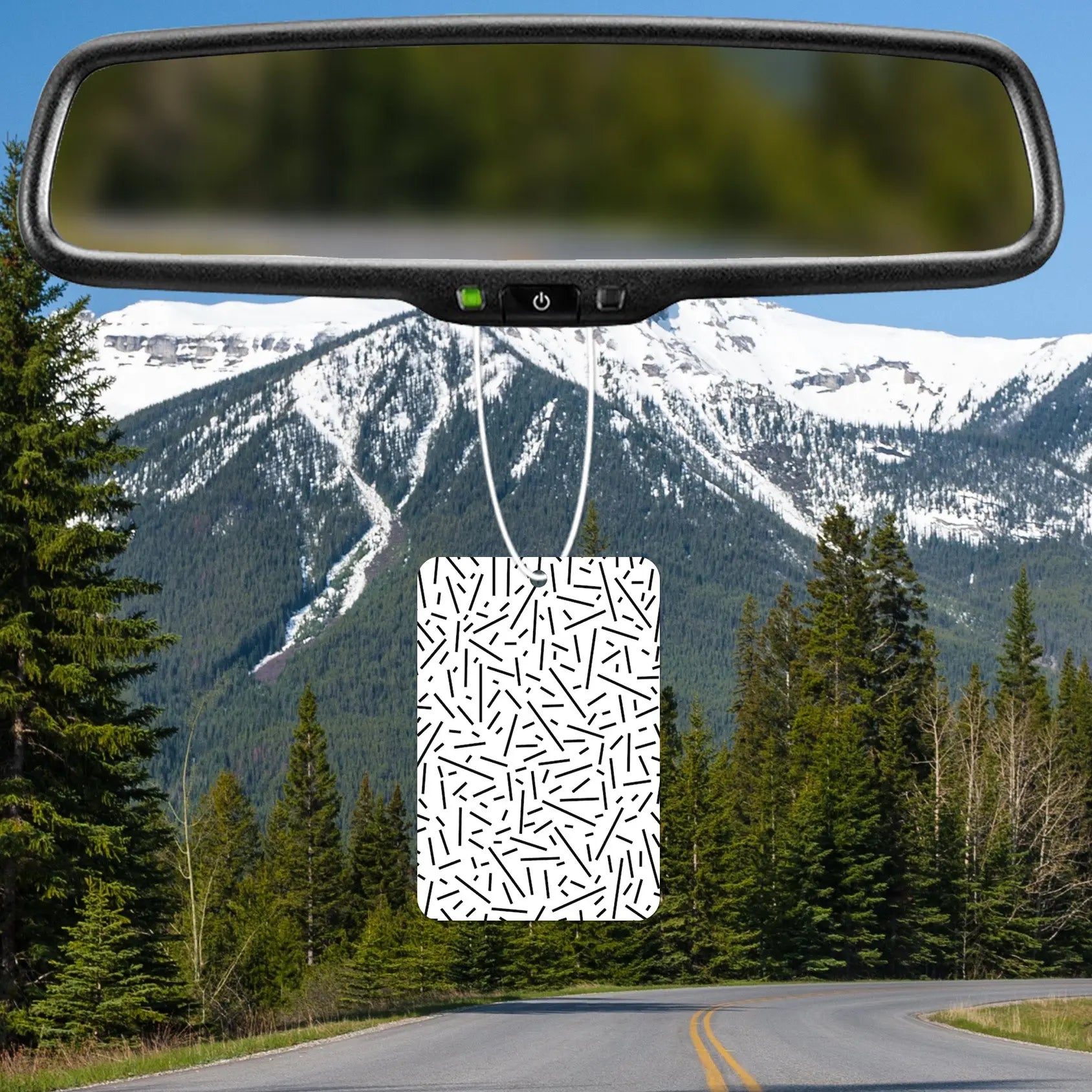 Abstract Black Line Pattern Air Freshener