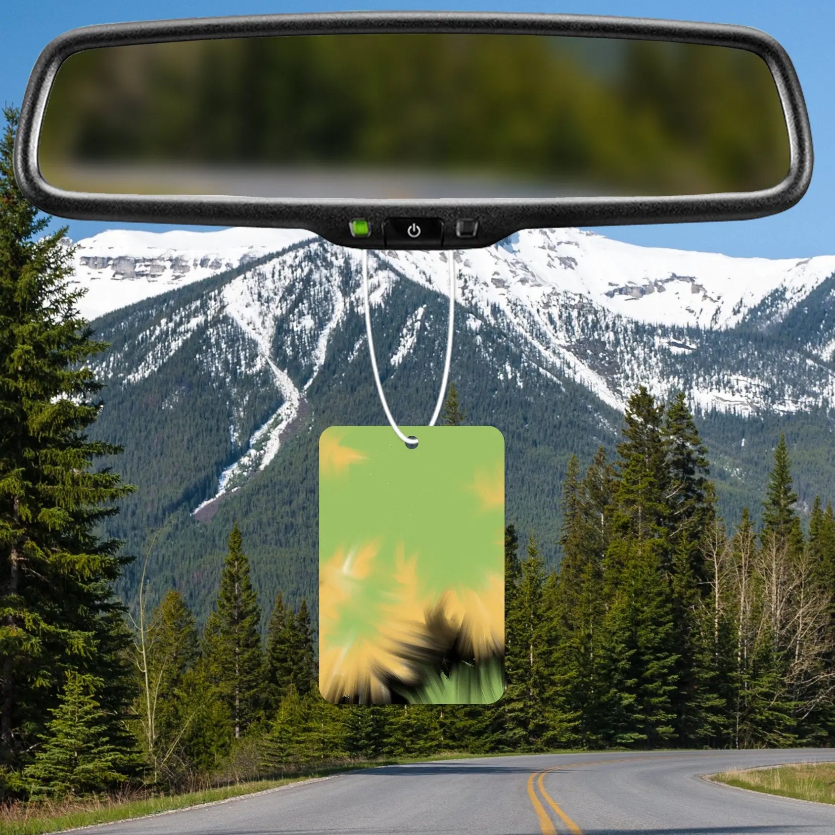 Abstract Green and Yellow Air Freshener