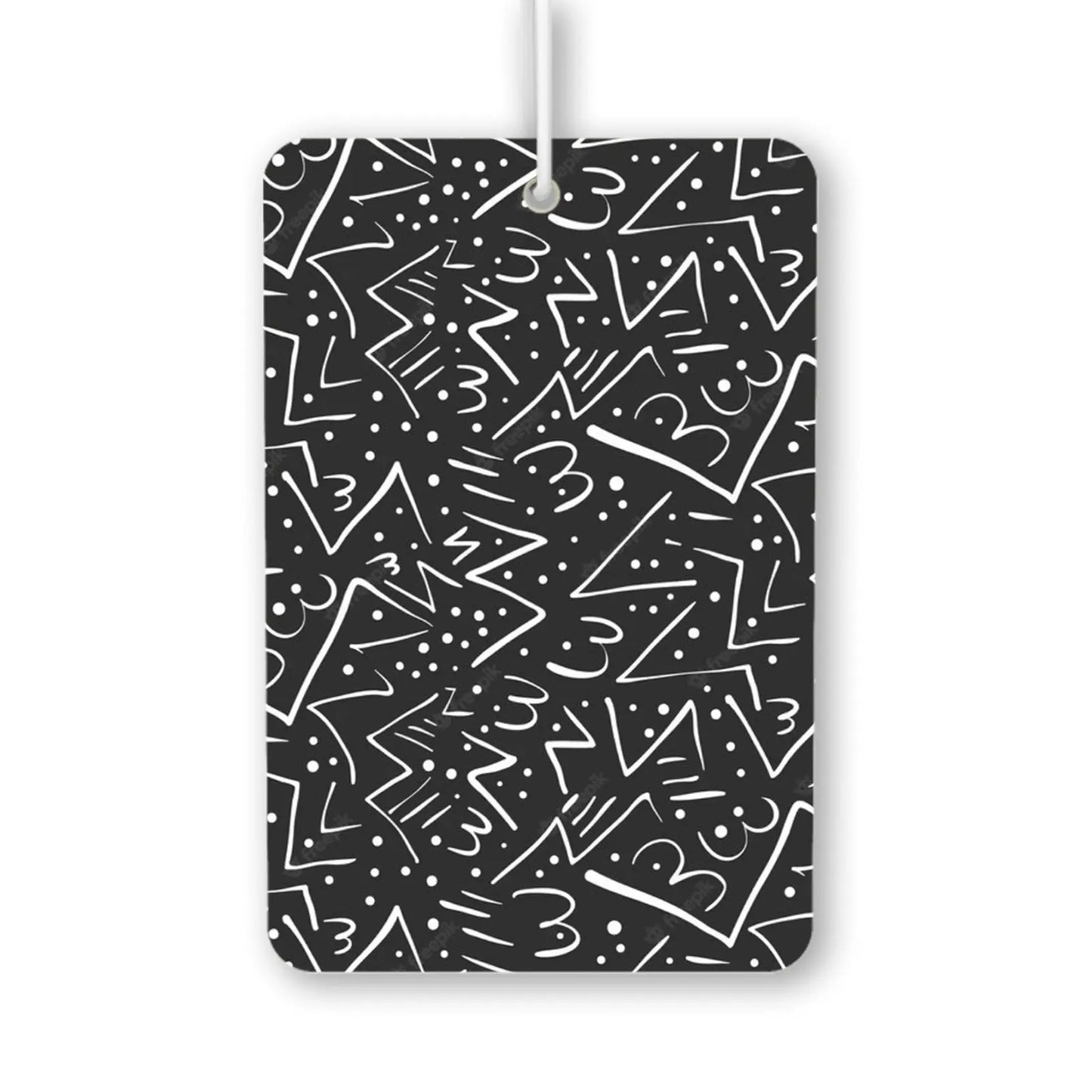 Abstract White Lines on Black Background Air Freshener