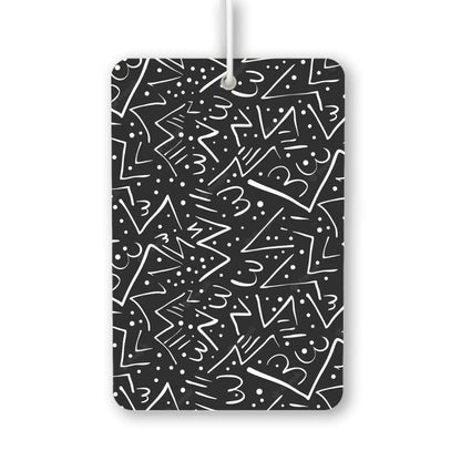 Abstract White Lines on Black Background Air Freshener