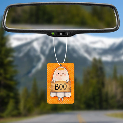 Adorable Phantom with 'Boo!' Banner Air Fresheners