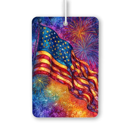 American Flag with Fireworks Air Freshener