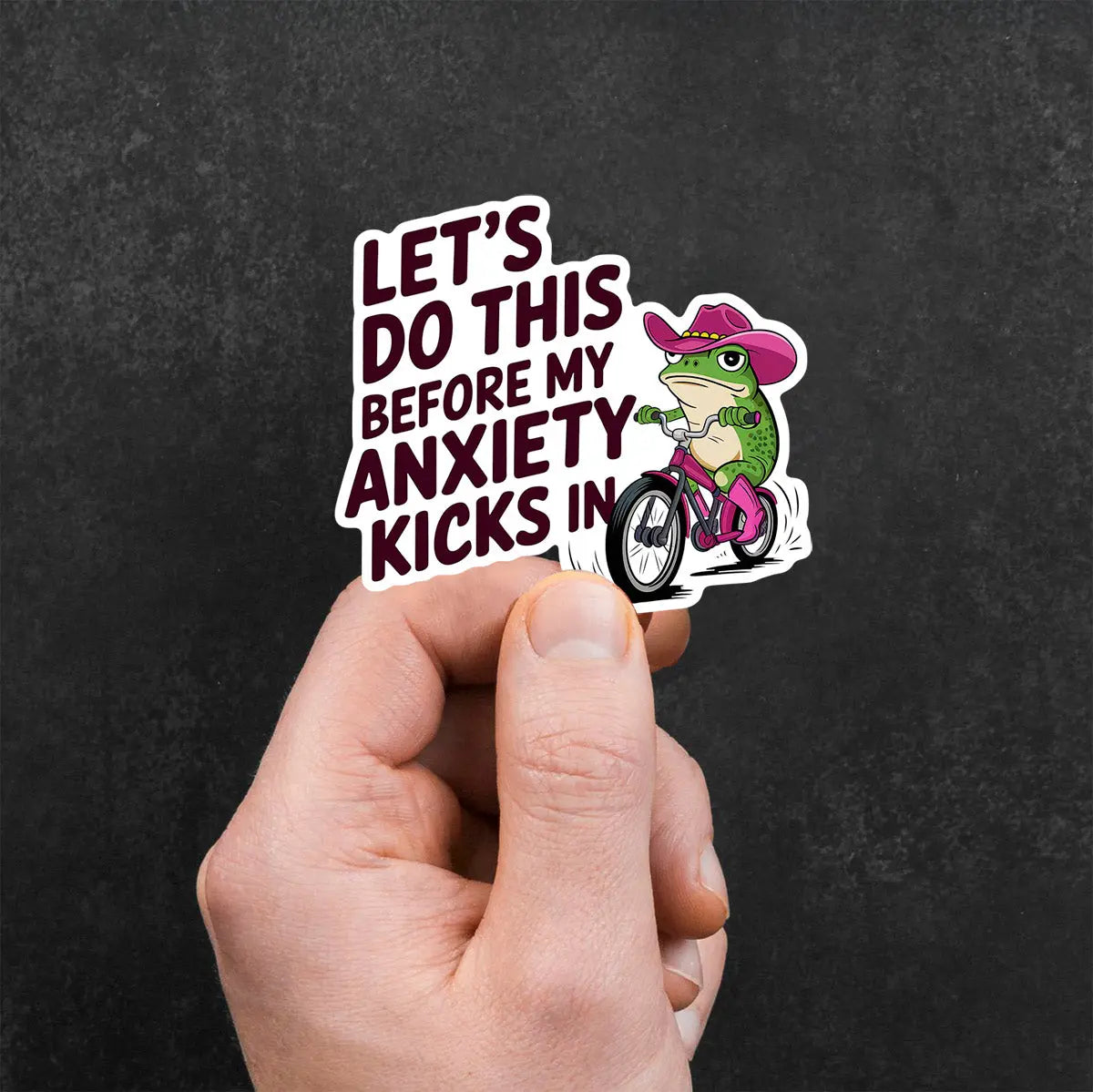 Anxiety Frog Riding Bike Sticker