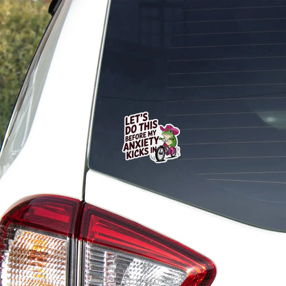 Anxiety Frog Riding Bike Sticker