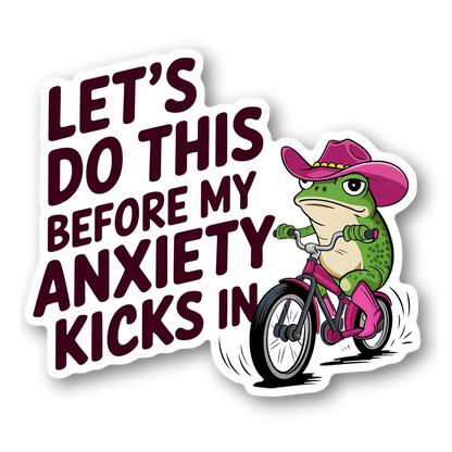Anxiety Frog Riding Bike Sticker