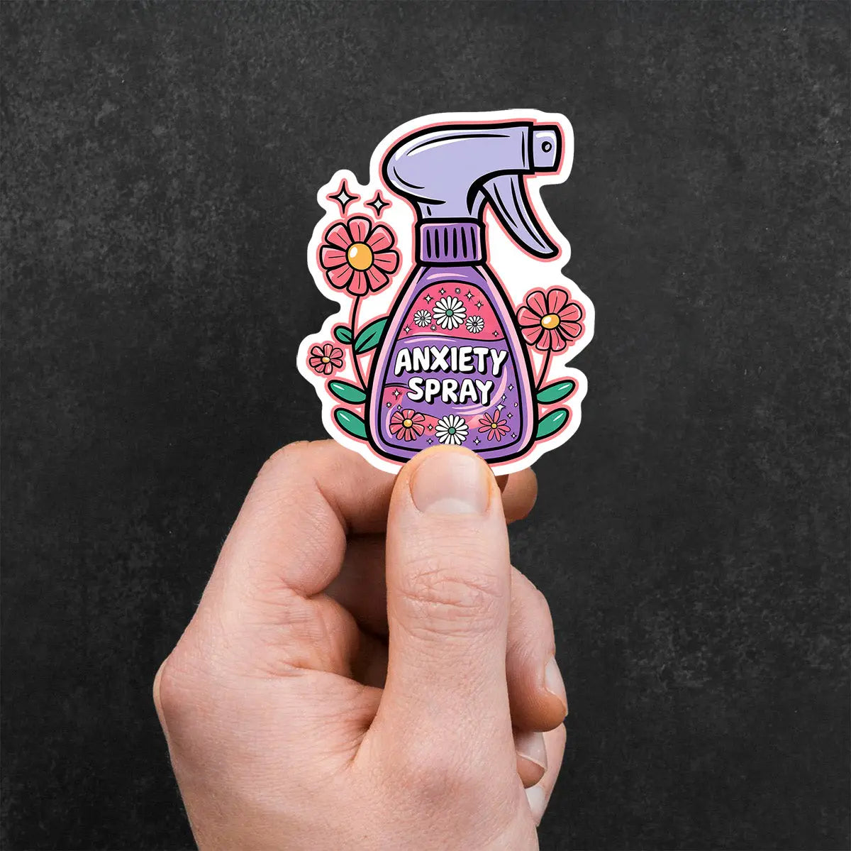 Anxiety Spray Floral Sticker