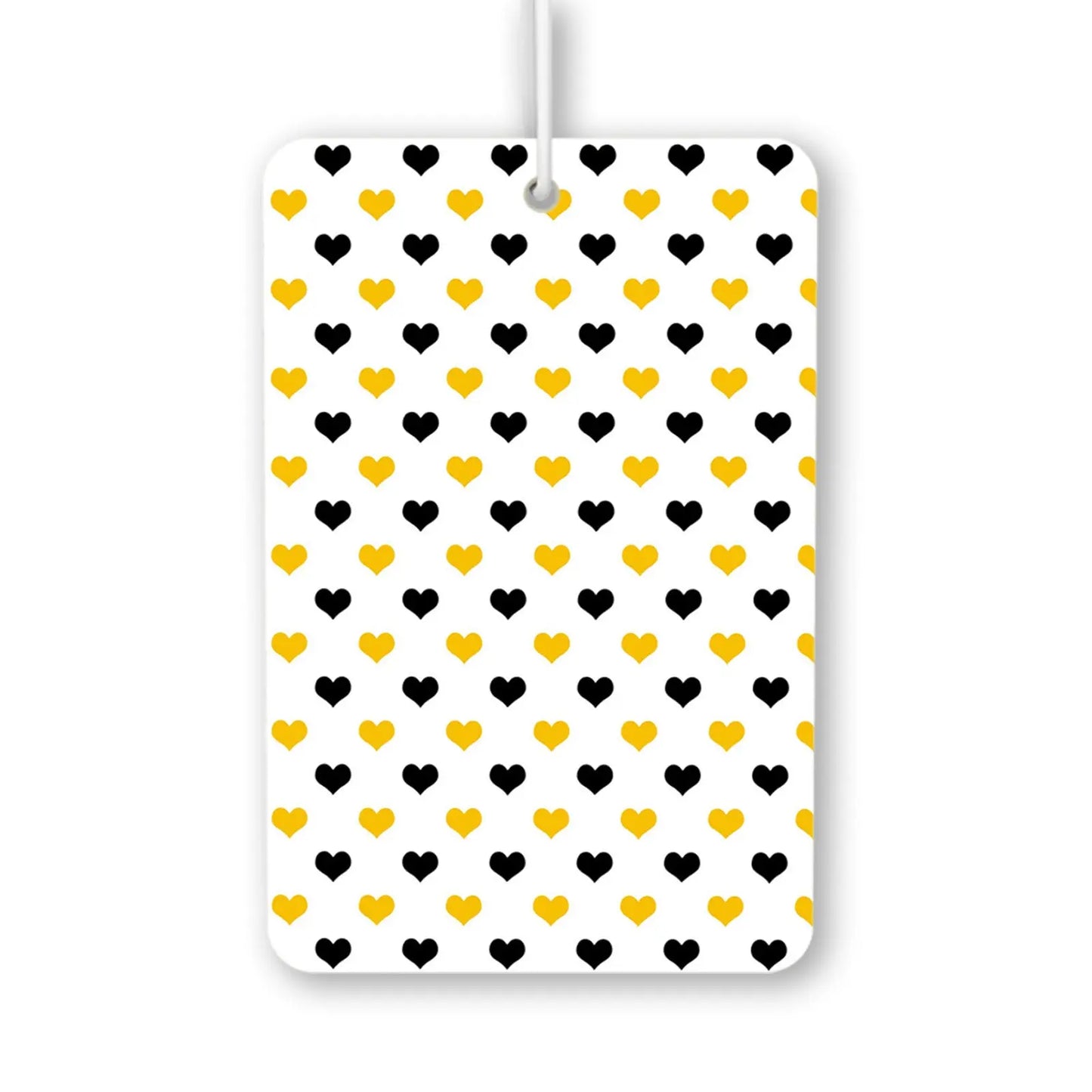 Black and Yellow Hearts Pattern Air Freshener