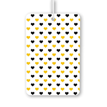 Black and Yellow Hearts Pattern Air Freshener