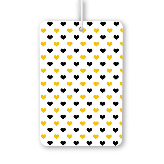Black and Yellow Hearts Pattern Air Freshener