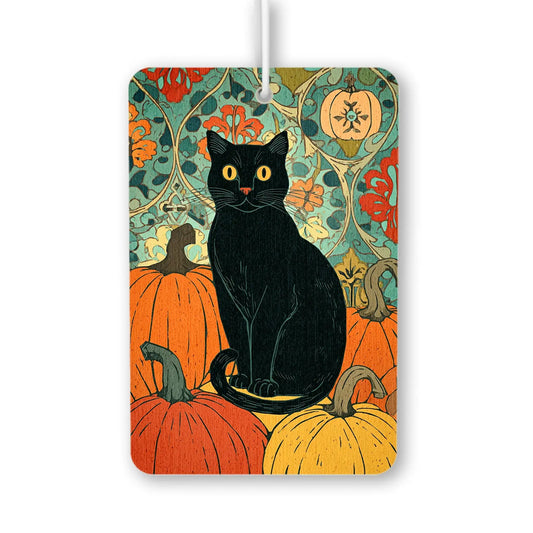 Black Cat Among Pumpkins Air Freshener