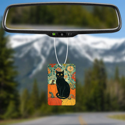 Black Cat Among Pumpkins Air Freshener
