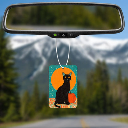 Black Cat and Pumpkin Air Freshener