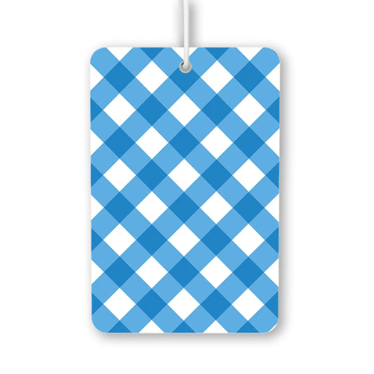Blue Checkered Pattern Air Freshener
