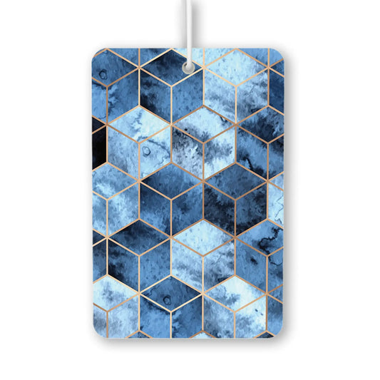 Blue Geometric Hexagon Pattern Air Freshener