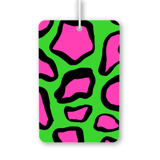 Bold Pink and Green Animal Print Air Freshener