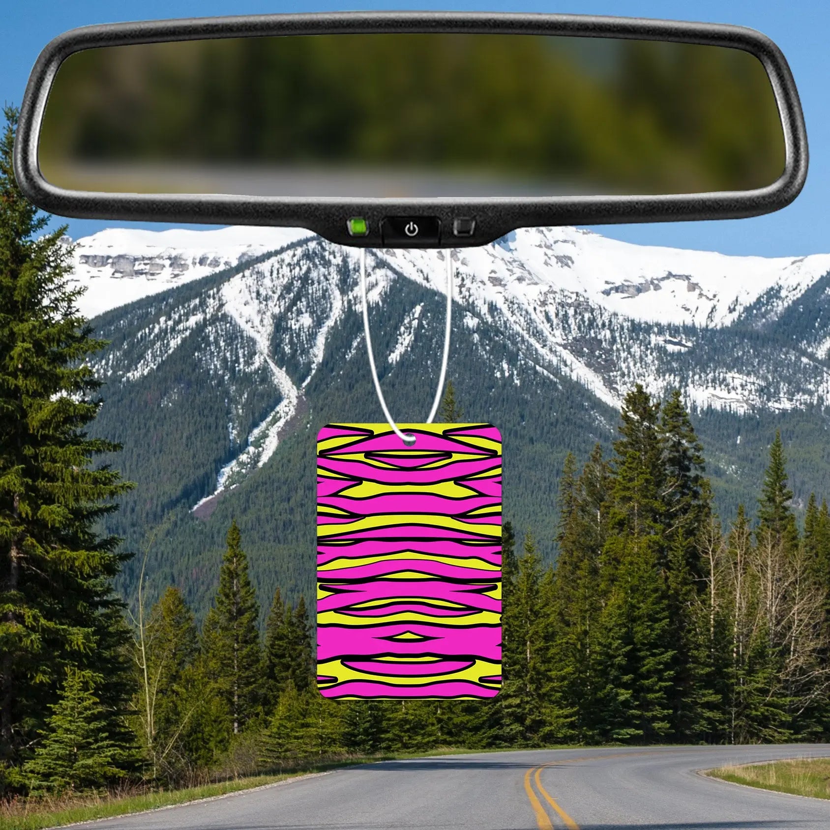Bold Pink and Yellow Striped Air Freshener