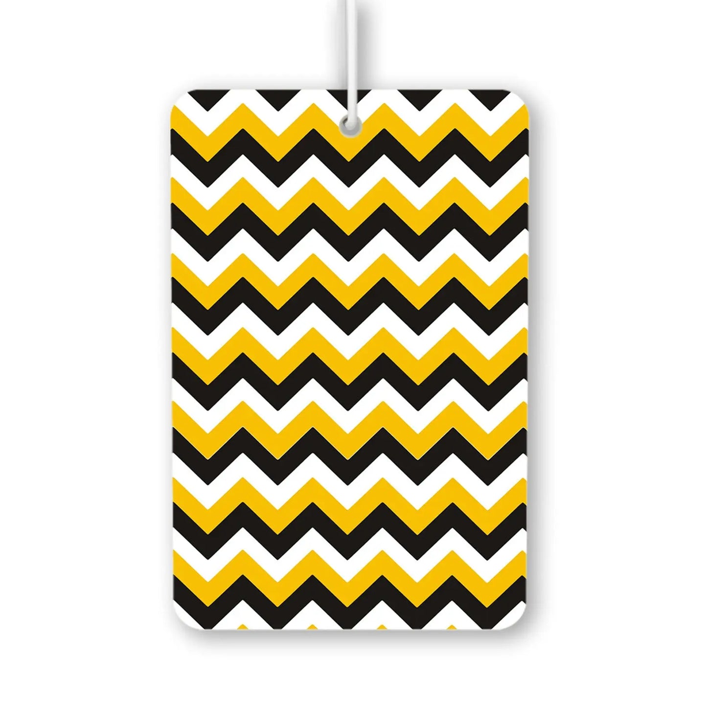 Bold Yellow and Black Chevron Pattern Air Freshener