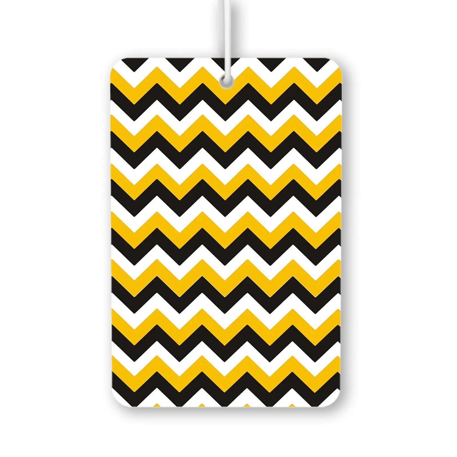 Bold Yellow and Black Chevron Pattern Air Freshener