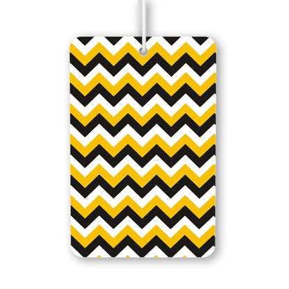 Bold Yellow and Black Chevron Pattern Air Freshener