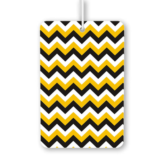 Bold Yellow and Black Chevron Pattern Air Freshener