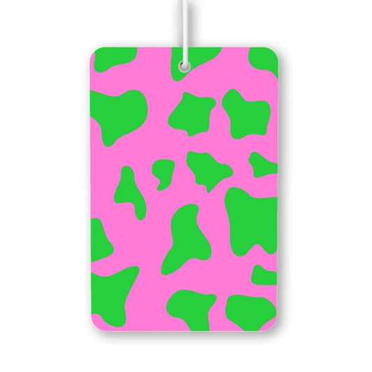 Bright Pink and Green Abstract Pattern Air Freshener