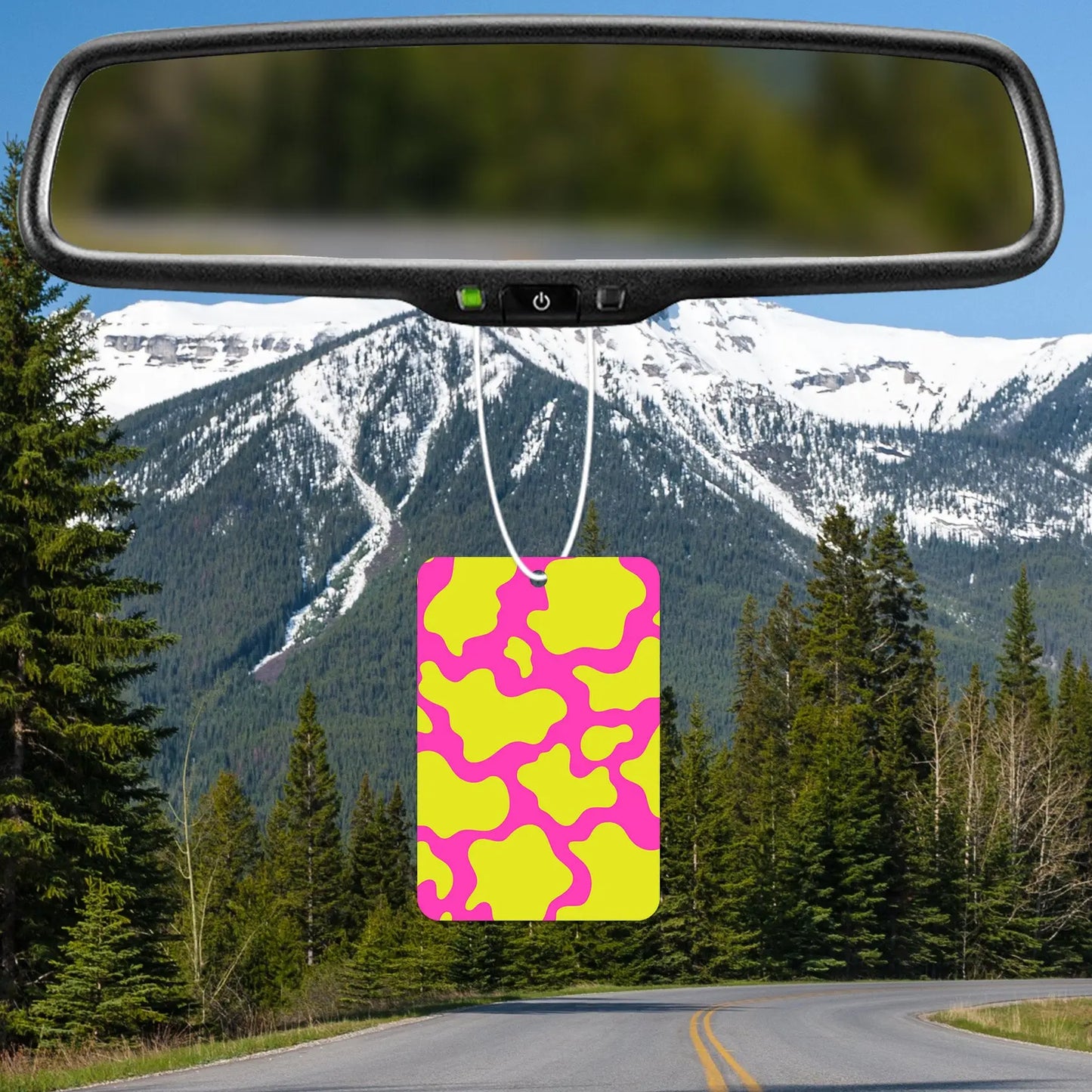 Bright Pink and Yellow Abstract Pattern Air Freshener